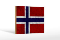 Holzschild Flagge 18x12cm Norwegen Fahne Wanddeko