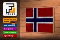 Holzschild Flagge 18x12cm Norwegen Fahne Wanddeko