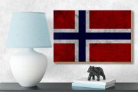 Holzschild Flagge 18x12cm Norwegen Fahne Wanddeko