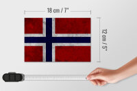 Holzschild Flagge 18x12cm Norwegen Fahne Wanddeko