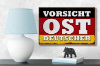 Holzschild Flagge 18x12cm Vorsicht Ost Deutscher