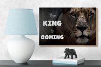 Holzschild Löwe 18x12cm The King is coming