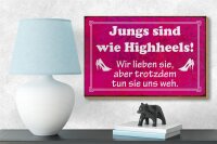 Holzschild Spruch 18x12cm Jungs sind wie Highheels