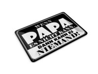Blechpostkarte Spruch 14x10 cm Wenn Papa es nicht kann,...