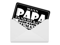 Blechpostkarte Spruch 14x10 cm Wenn Papa es nicht kann,...