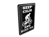 Blechpostkarte Spruch 10x14 cm Keep Calm and Bike on...