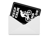 Blechpostkarte Spruch 10x14 cm Keep Calm and Bike on...