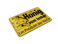 Blechpostkarte Hinweis 14x10 cm Honig vom Imker...