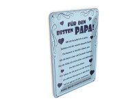 Blechpostkarte Spruch 10x14 cm Für den besten Papa...