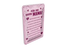 Blechpostkarte Spruch 10x14 cm Für die beste Mama...
