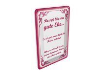 Blechpostkarte Spruch 10x14 cm Rezept für eine gute...