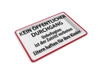 Blechpostkarte Warnschild 14x10cm Kein Öffentlicher...