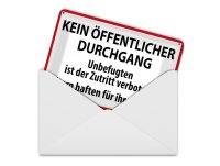 Blechpostkarte Warnschild 14x10cm Kein Öffentlicher...