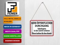 Blechpostkarte Warnschild 14x10cm Kein Öffentlicher Durchgang Deko Schild