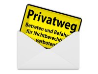 Blechpostkarte Warnschild 14x10 cm Privatweg gelbes...