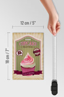 Holzschild Essen 12x18cm Cupcake natural Delicious home