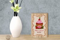 Holzschild Essen 12x18cm best Cupcake award with Love