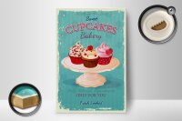 Holzschild Cupcakes 12x18cm made with love sweet bakery