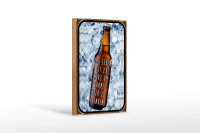 Holzschild Spruch 12x18cm Leben ist kurz um warmes Bier