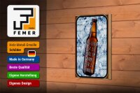 Holzschild Spruch 12x18cm Leben ist kurz um warmes Bier