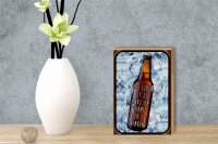 Holzschild Spruch 12x18cm Leben ist kurz um warmes Bier