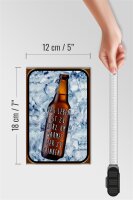 Holzschild Spruch 12x18cm Leben ist kurz um warmes Bier