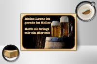 Holzschild Bier 18x12cm Laune gerade im Keller hoffe sie