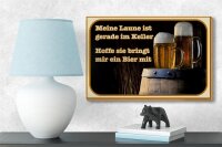 Holzschild Bier 18x12cm Laune gerade im Keller hoffe sie