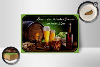 Holzschild Bier 18x12cm frischer Genuss zu jeder Zeit