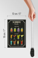 Holzschild Drinks 12x18cm Summer Smoothies Cocktails