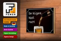 Holzschild Spruch 18x12cm Bier der klügere kippt nach
