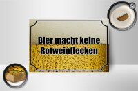 Holzschild Spruch 18x12cm Bier keine Rotweinflecken