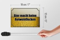 Holzschild Spruch 18x12cm Bier keine Rotweinflecken