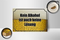 Holzschild Spruch 18x12cm Bier kein Alkohol keine Lösung
