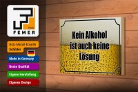 Holzschild Spruch 18x12cm Bier kein Alkohol keine Lösung