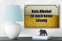 Holzschild Spruch 18x12cm Bier kein Alkohol keine Lösung