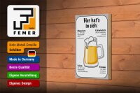 Holzschild Spruch 12x18cm Bier Magnesium Kalium Vitamine