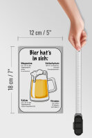 Holzschild Spruch 12x18cm Bier Magnesium Kalium Vitamine