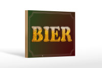 Holzschild Hinweis 18x12cm Bier Alkohol Wanddeko