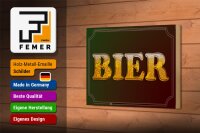 Holzschild Hinweis 18x12cm Bier Alkohol Wanddeko