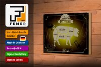 Holzschild Fleisch 18x12cm Schwein exklusiv Menü