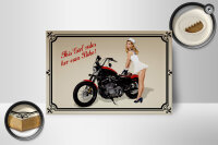 Holzschild Motorrad 18x12cm this girl rides her own Biker
