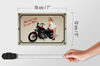 Holzschild Motorrad 18x12cm this girl rides her own Biker