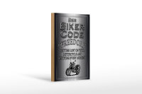 Holzschild Motorrad 12x18cm Biker Code Freedom getting