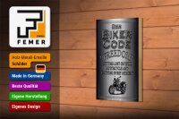 Holzschild Motorrad 12x18cm Biker Code Freedom getting