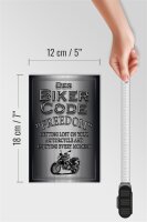 Holzschild Motorrad 12x18cm Biker Code Freedom getting