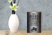 Holzschild Motorrad 12x18cm Biker Code fahren um zu vergessen