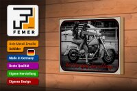 Holzschild Motorrad 18x12cm Biker don´t fear dying fear