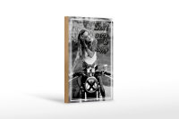 Holzschild Motorrad 12x18cm Biker Girl don´t worry...