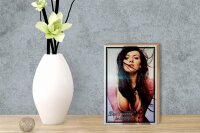 Holzschild Pinup 12x18cm Girl Frau don´t worry be happy